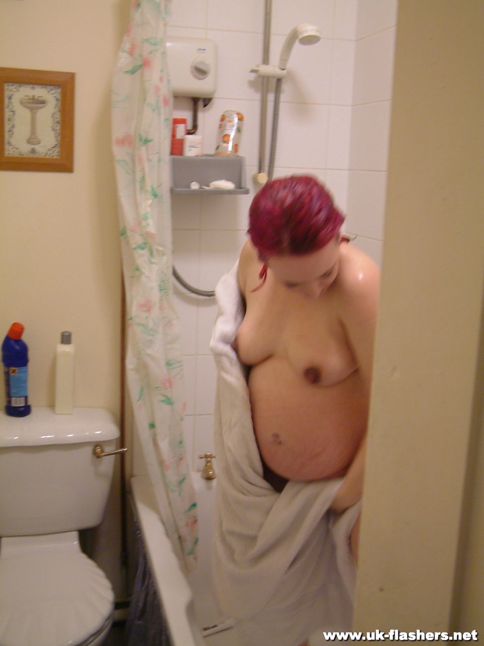 Pregnant Showering Voyeur image